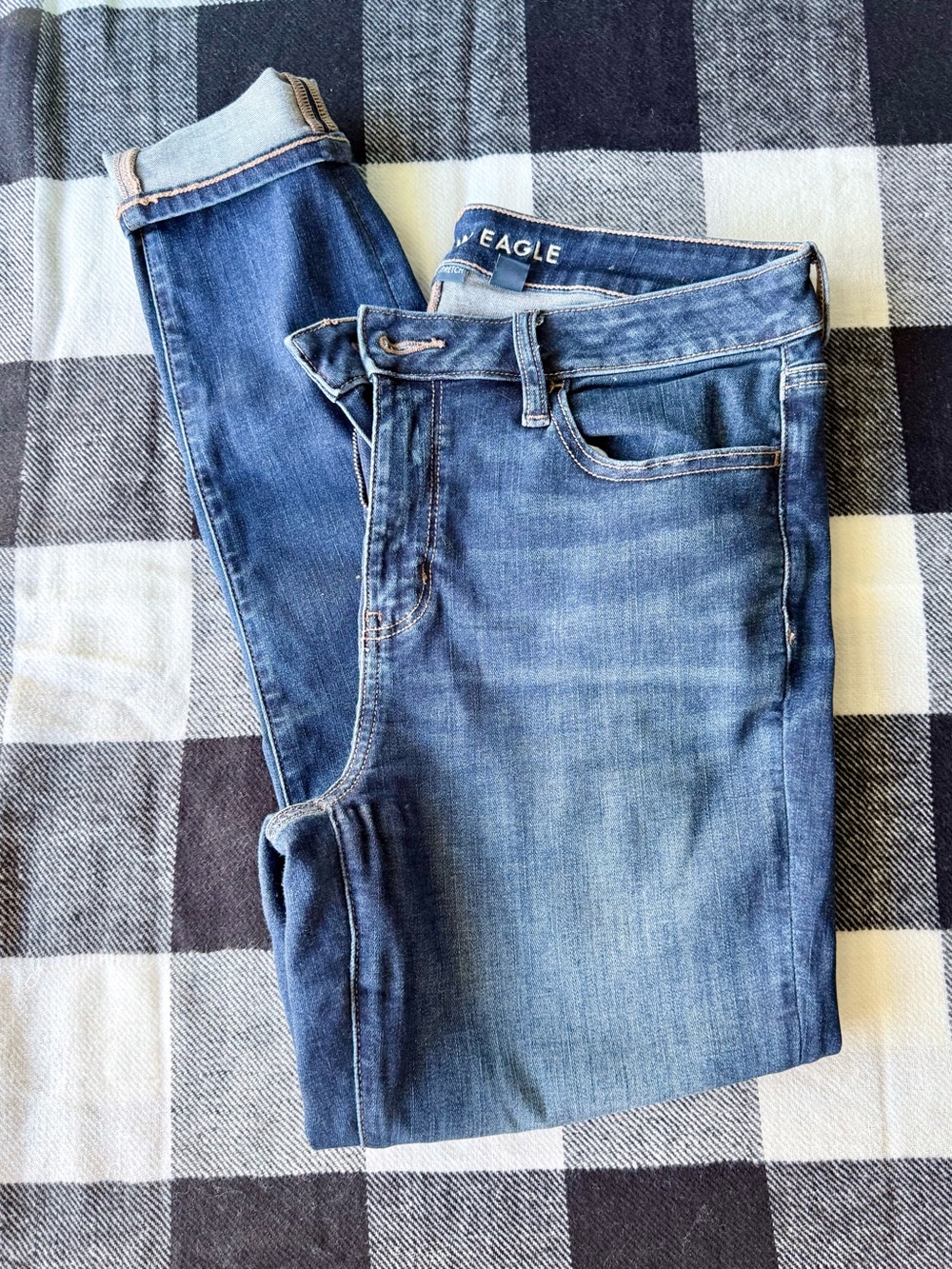 American Eagle Blue Stretch Skinny Jeans